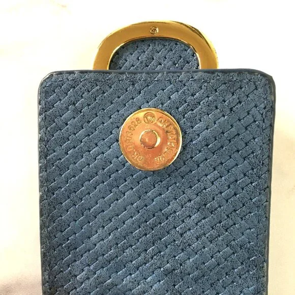 Talbots Woven Leather Hobo Style Shoulder Bag, Cornflower Blue - Picture 6 of 15